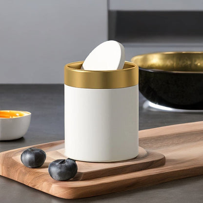 Mini Round Desktop Trash Bin Multifunctional Household Storage Organizer Bin