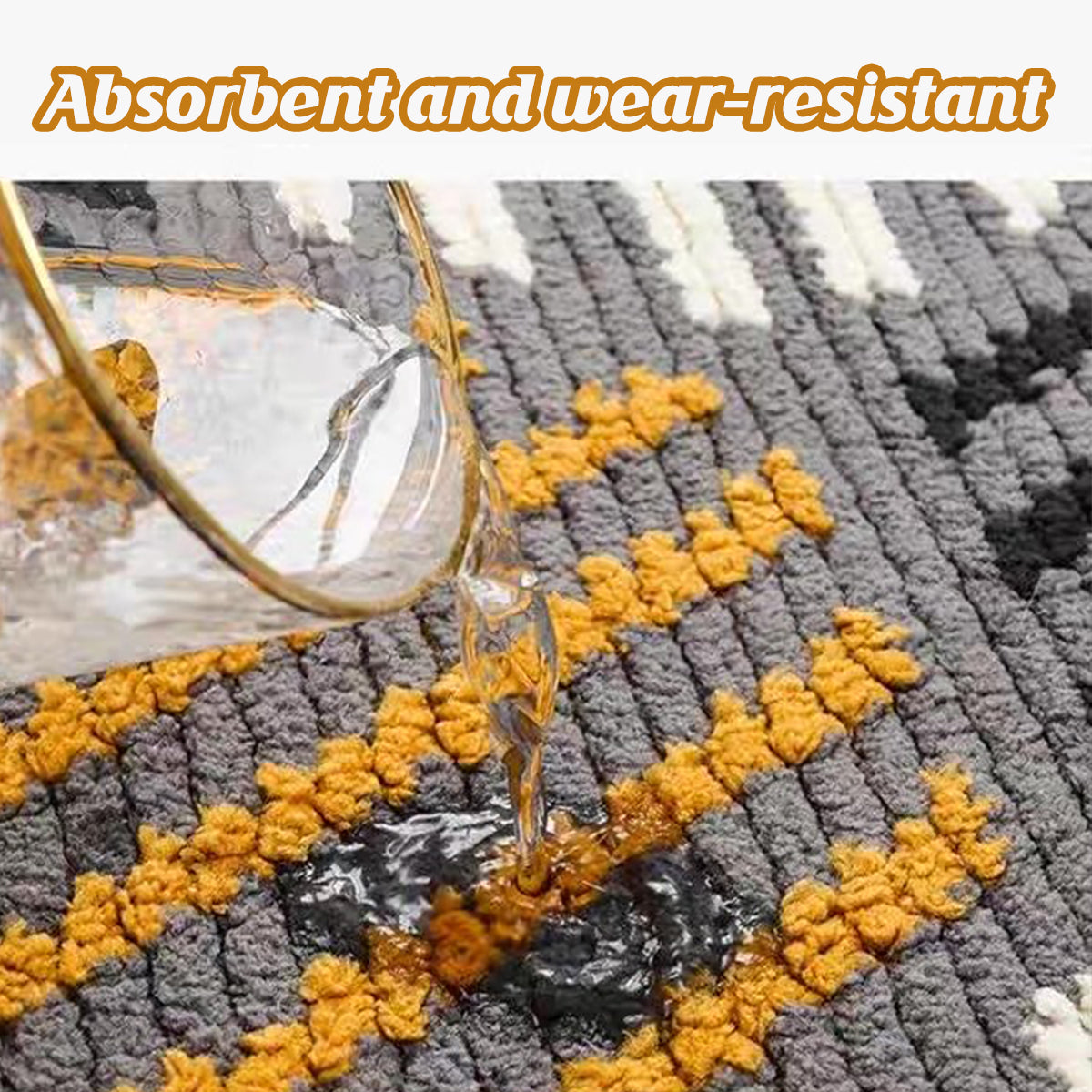 Non-Slip Entryway Carpet with Anti-Slip TPR Backing