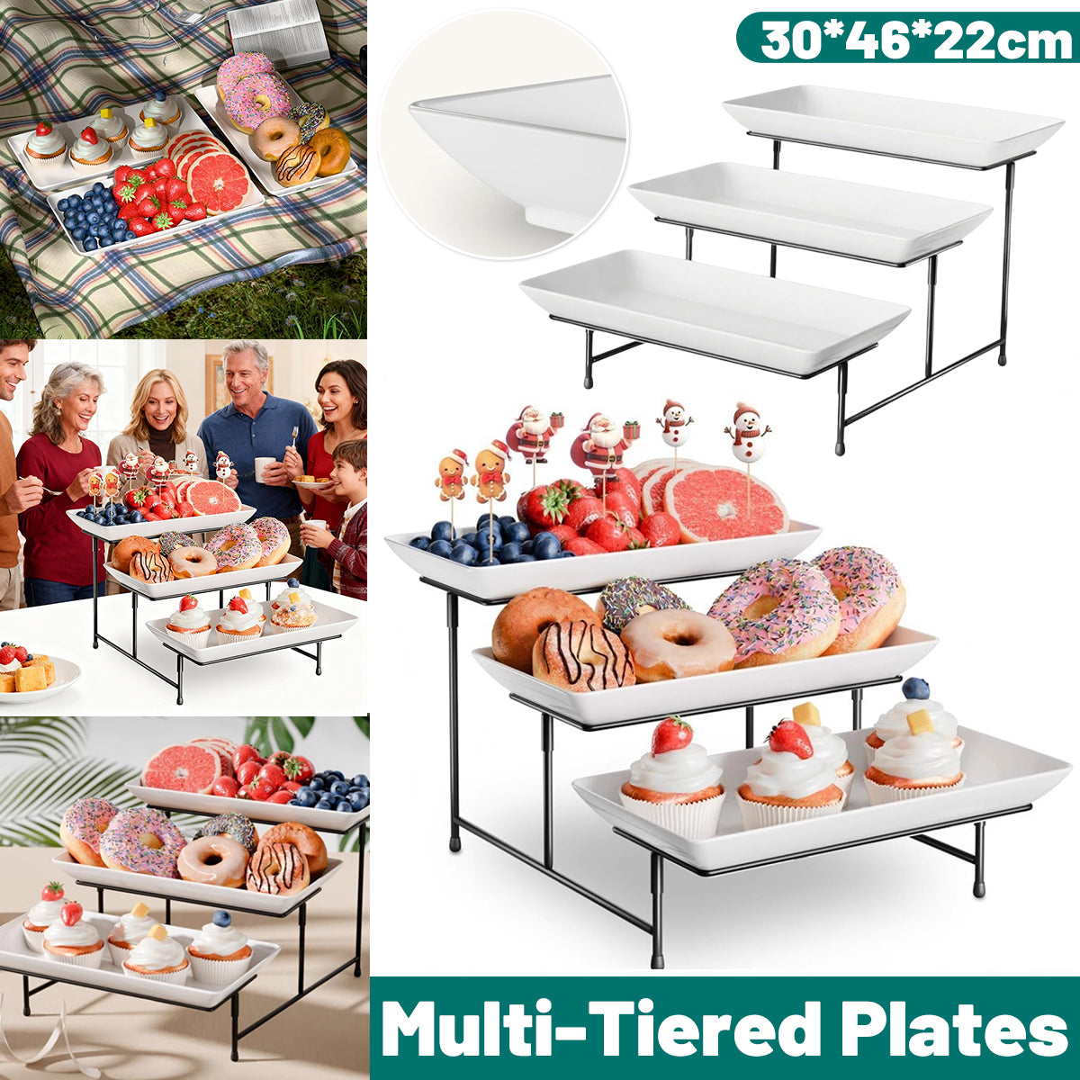 3 Tier Food Grade Dessert Display Stand for Party Wedding