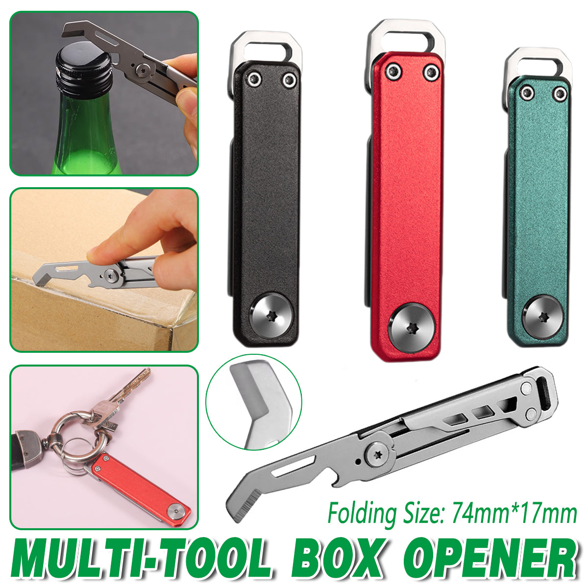 Multifunctional Folding Knife Case Opener Portable Bottle Opener EDC Tool Kit