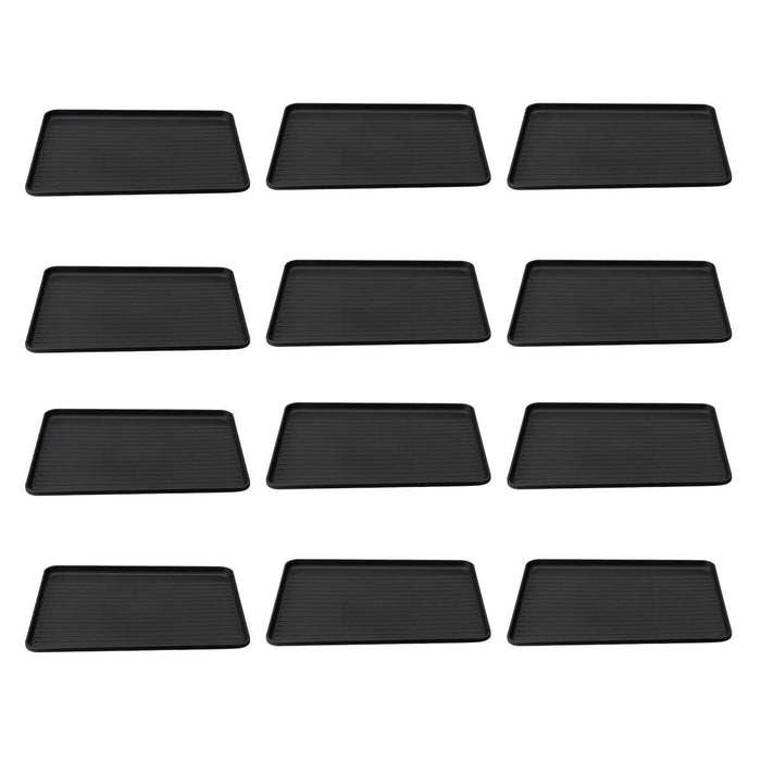 12 Pcs Plastic Trays with Ribbed Surfaces
