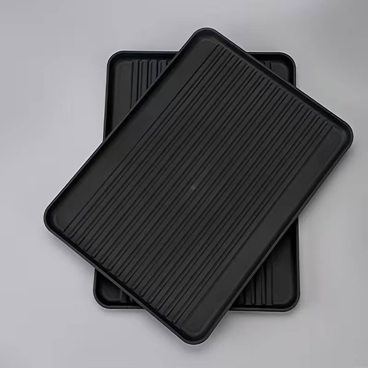 12 Pcs Rectangular PP Plastic Serving Tray Set Black