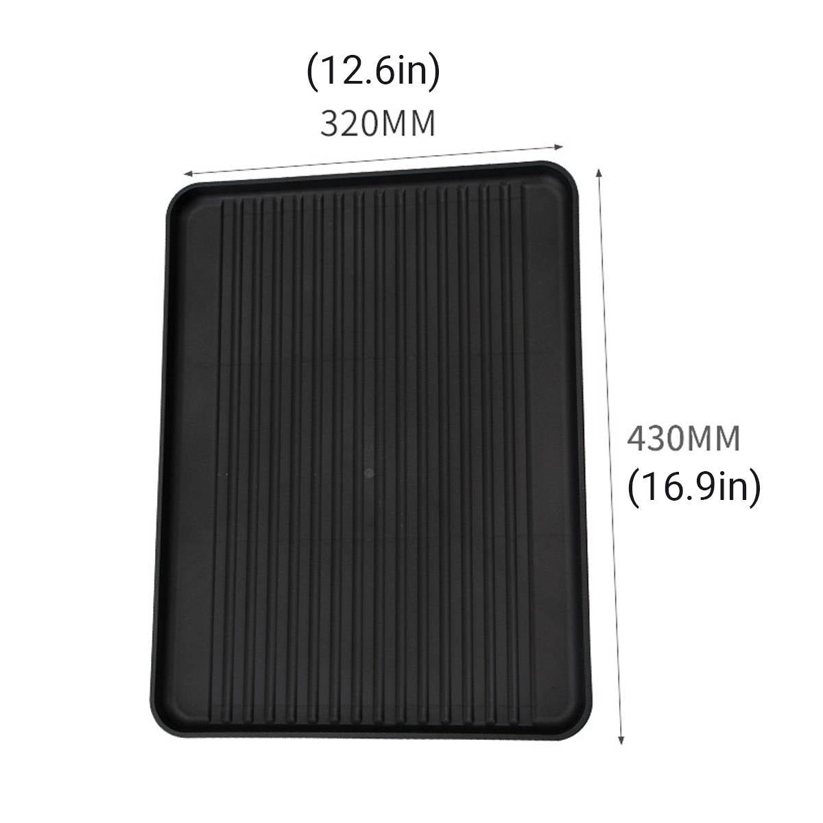12 Pcs Rectangular PP Plastic Serving Tray Set Black