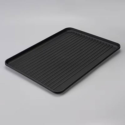 12 Pcs Rectangular PP Plastic Serving Tray Set Black