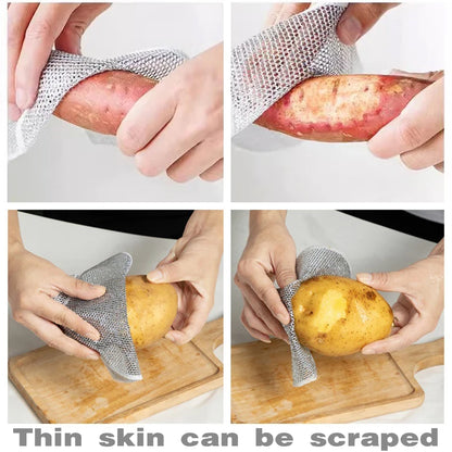 Double Layer Metal Fiber Kitchen Dishcloth Set of 10