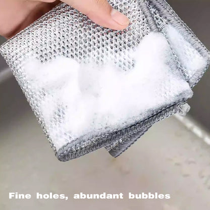 Double Layer Metal Fiber Kitchen Dishcloth Set of 10