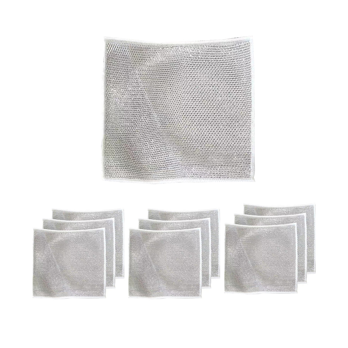 Double Layer Metal Fiber Kitchen Dishcloth Set of 10