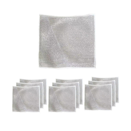 Double Layer Metal Fiber Kitchen Dishcloth Set of 10