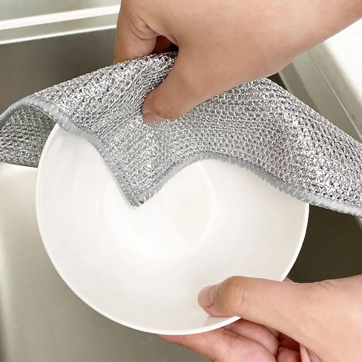 Double Layer Metal Fiber Kitchen Dishcloth Set of 10