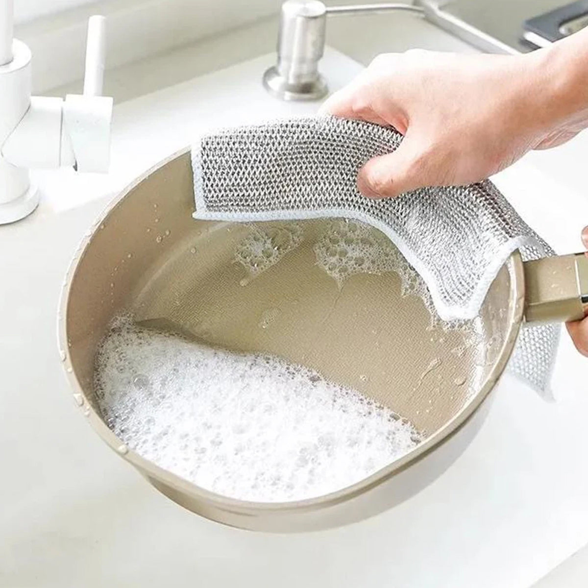 Double Layer Metal Fiber Kitchen Dishcloth Set of 10