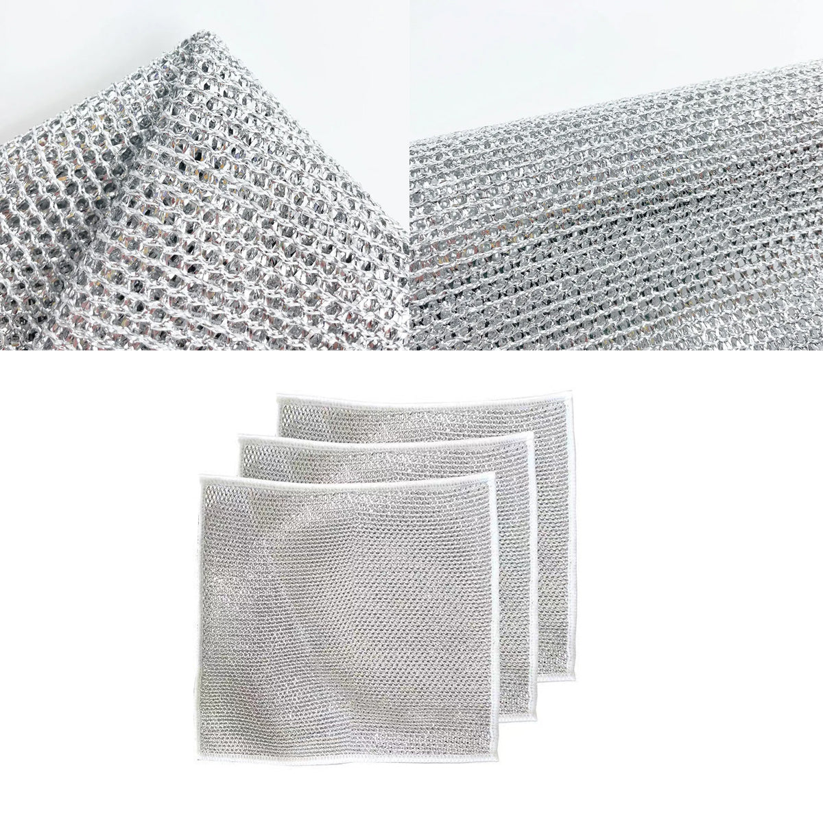 Double Layer Metal Fiber Kitchen Dishcloth Set of 10