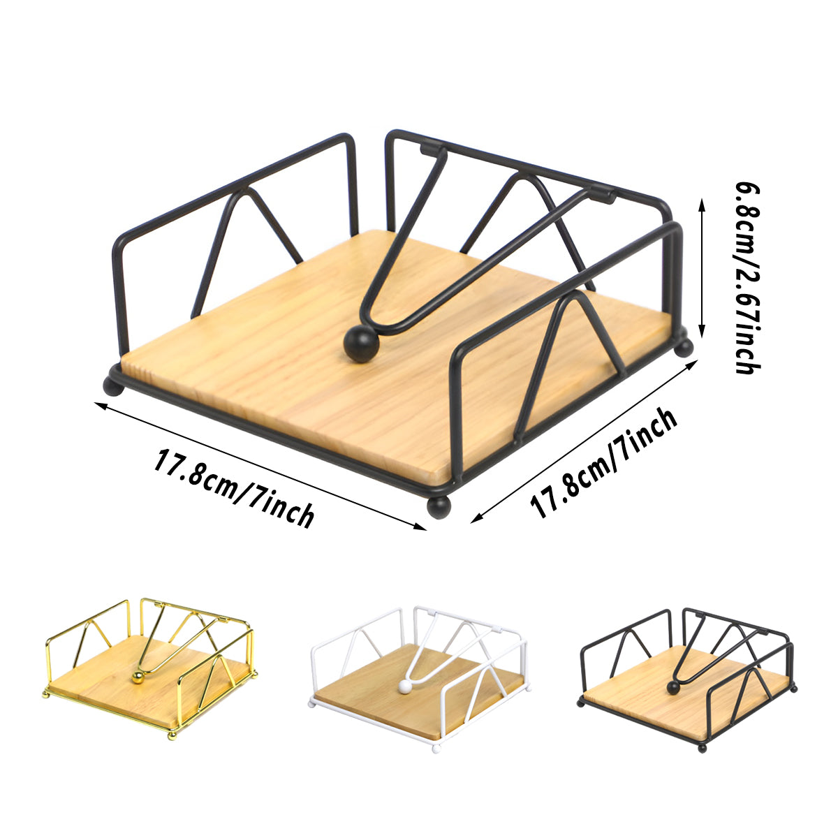 Steel Napkin Holder Serviette Rack Organiser Kitchen Serving Bar 3 Colours New