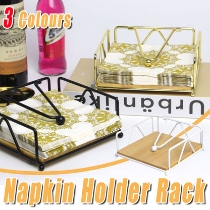 Steel Napkin Holder Serviette Rack Organiser Kitchen Serving Bar 3 Colours New