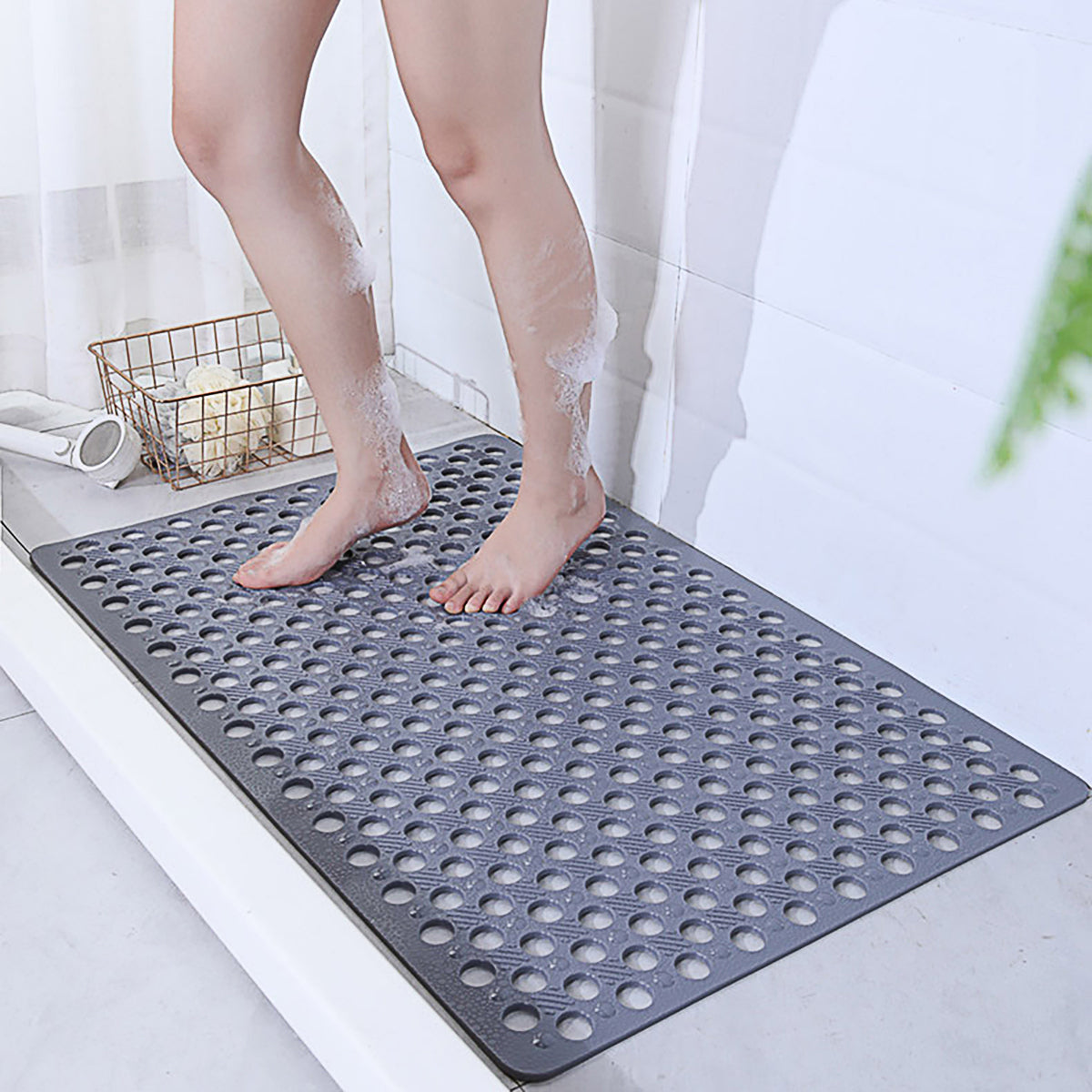 PVC Shower Mat Non Slip with Suction Cups for Safe Bathing