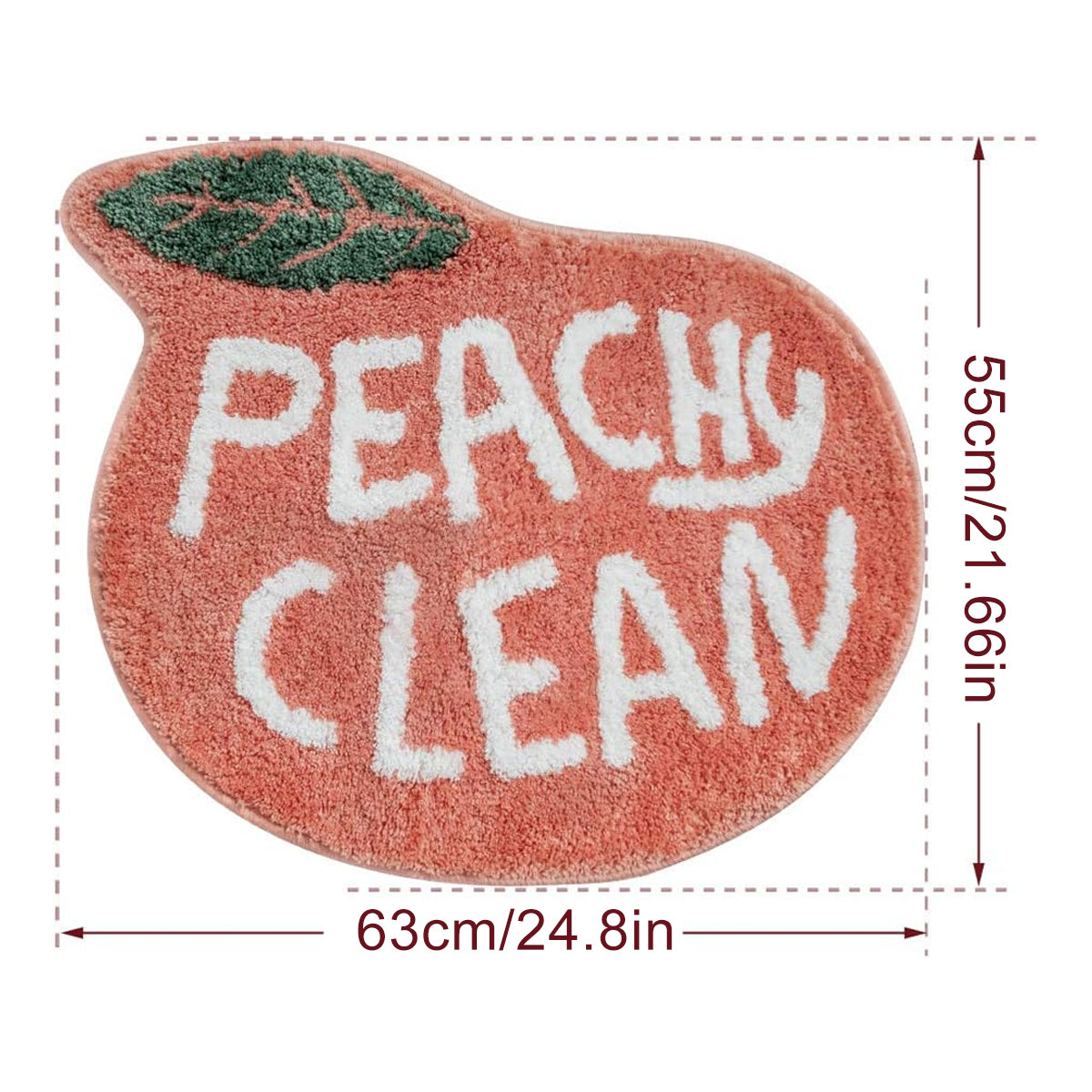 Peach Shaped Flocking Bathroom Mat Anti Slip Floor Rug