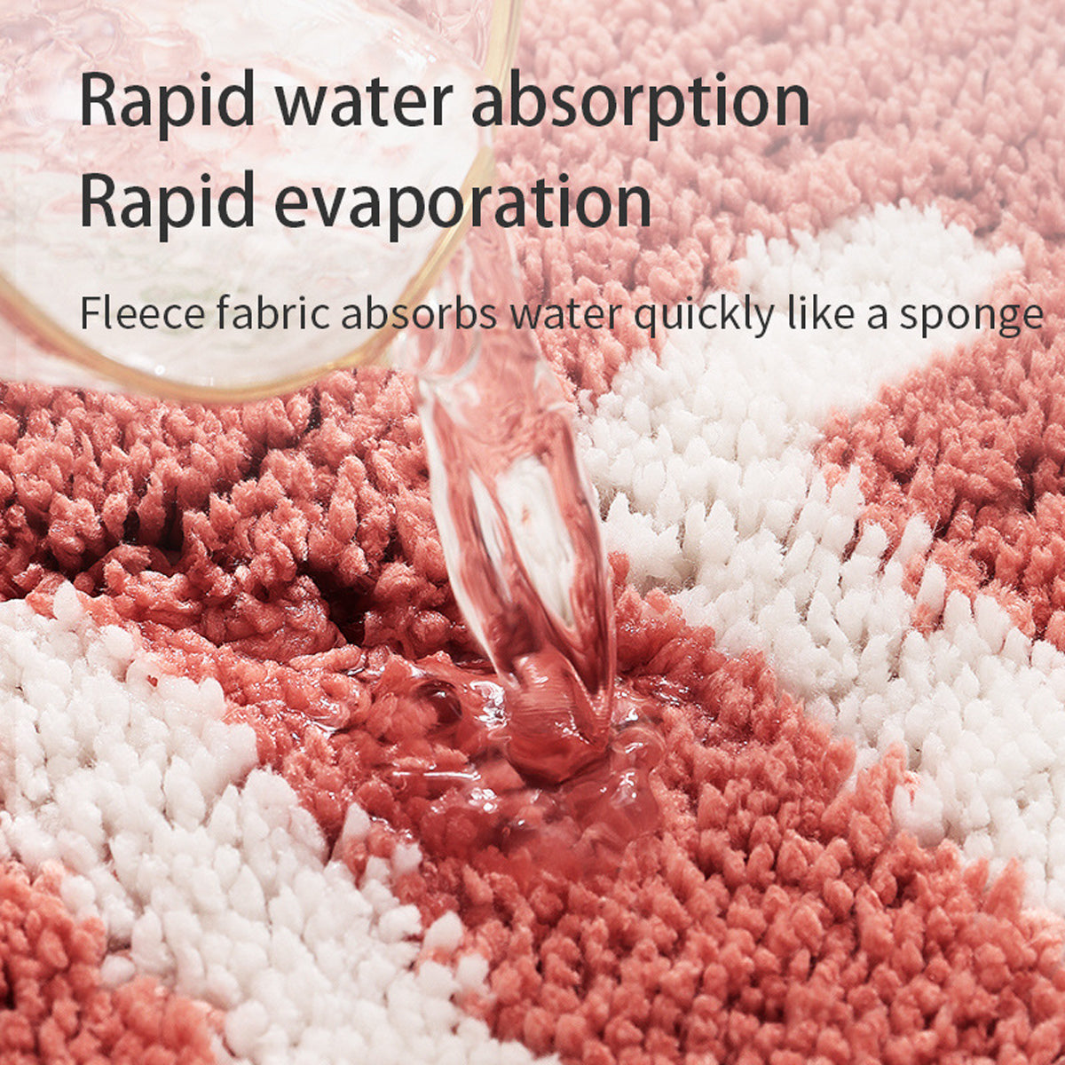 Peach Shaped Flocking Bathroom Mat Anti Slip Floor Rug