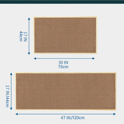 2 Pcs Absorbent Kitchen Floor Mat Non-Slip Linen Rug Set