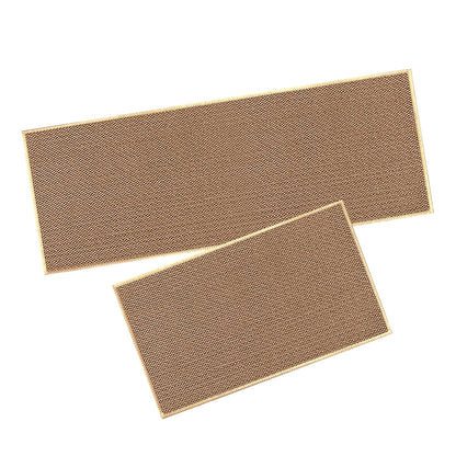 2 Pcs Absorbent Kitchen Floor Mat Non-Slip Linen Rug Set