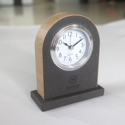 Hotel Alarm Clock Quartz Faux Leather Compact Design