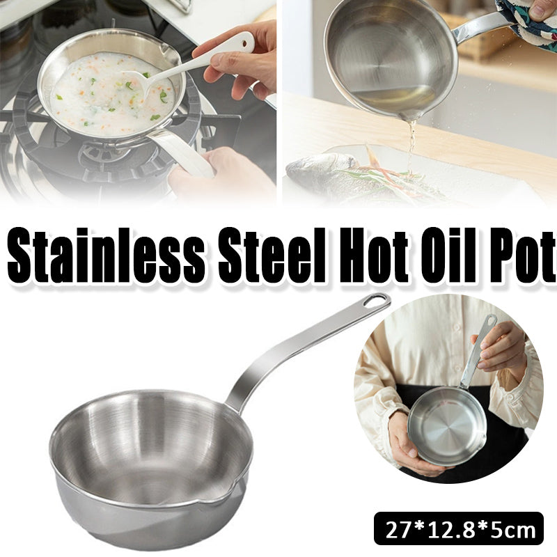 304 Stainless Steel Oil Splatter Proof Home Small Frying Pan for KitchenCooking