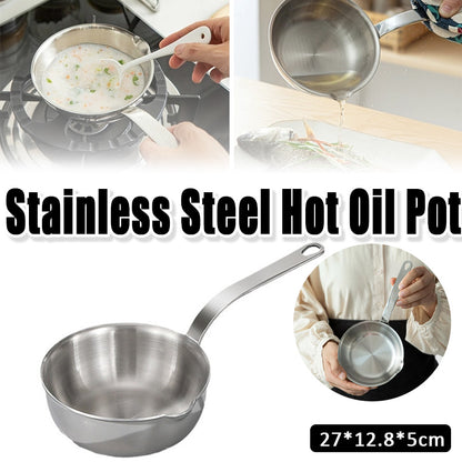 304 Stainless Steel Oil Splatter Proof Home Small Frying Pan for KitchenCooking