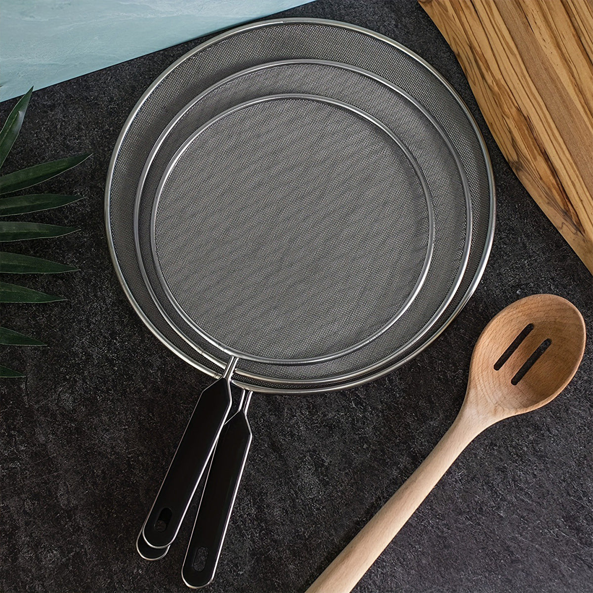 Splatter Screen 3 PCS Stainless Steel Mesh Guard for Frying Pan Oil Shield