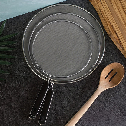 Splatter Screen 3 PCS Stainless Steel Mesh Guard for Frying Pan Oil Shield