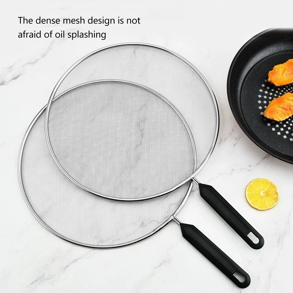 Splatter Screen 3 PCS Stainless Steel Mesh Guard for Frying Pan Oil Shield