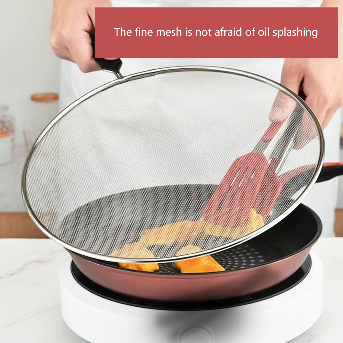 Splatter Screen 3 PCS Stainless Steel Mesh Guard for Frying Pan Oil Shield