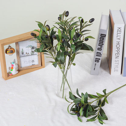 5PCS Artificial Olive Branch Greenery Fake Olive Leave with Fruit for Home Decor