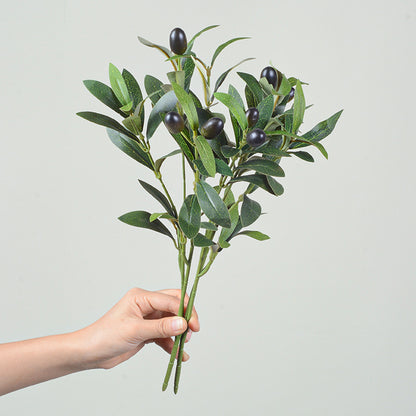 5PCS Artificial Olive Branch Greenery Fake Olive Leave with Fruit for Home Decor