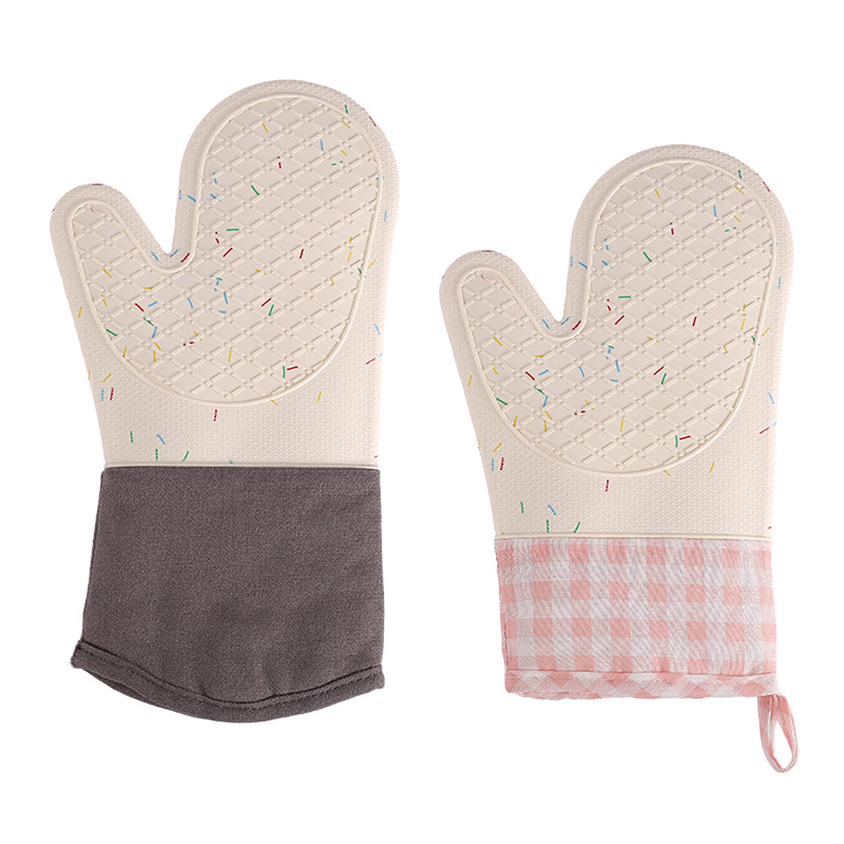 Silicone Oven Mitts Long Heat Resistant Anti-Hot Microwave Insulation Gloves