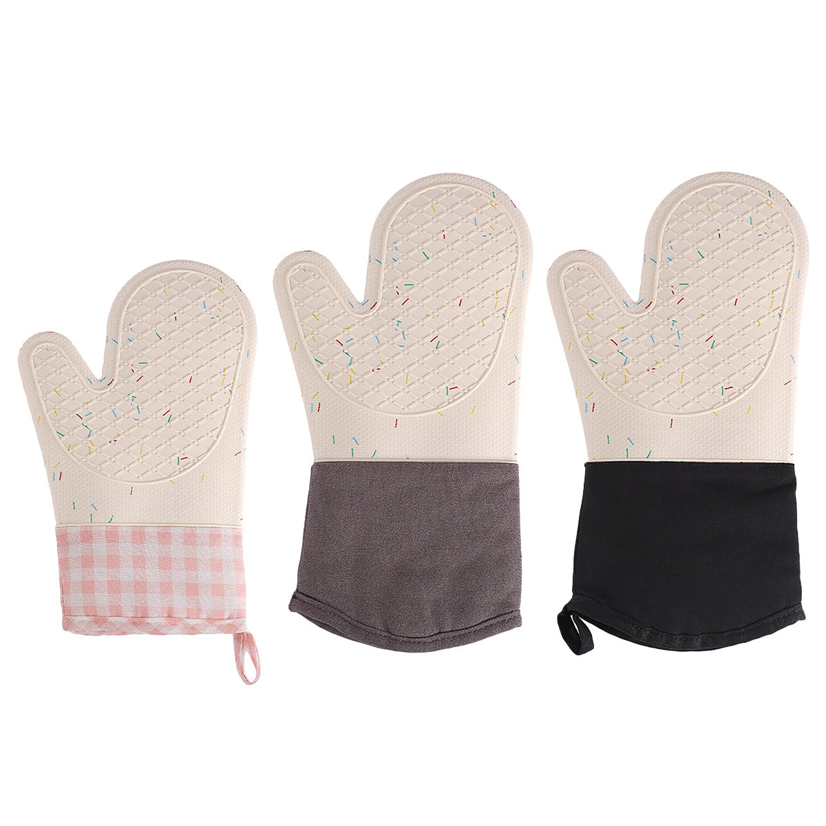 Silicone Oven Mitts Long Heat Resistant Anti-Hot Microwave Insulation Gloves