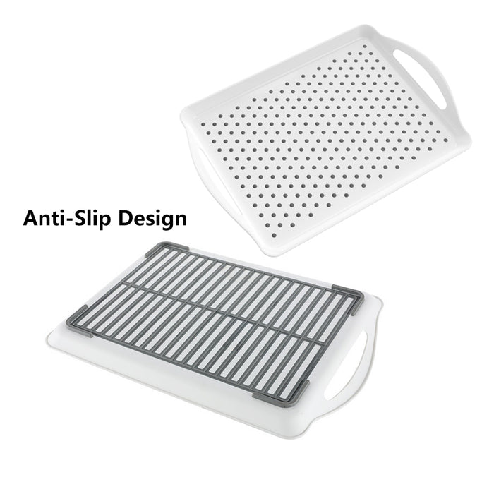 2 Pcs Serving Trays with Dual Carry Handles