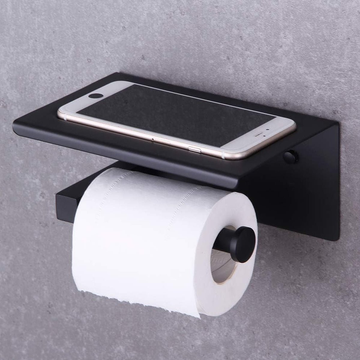 Black Stainless Steel Toilet Paper Holder Bathroom Storage Hooks Washroom AU