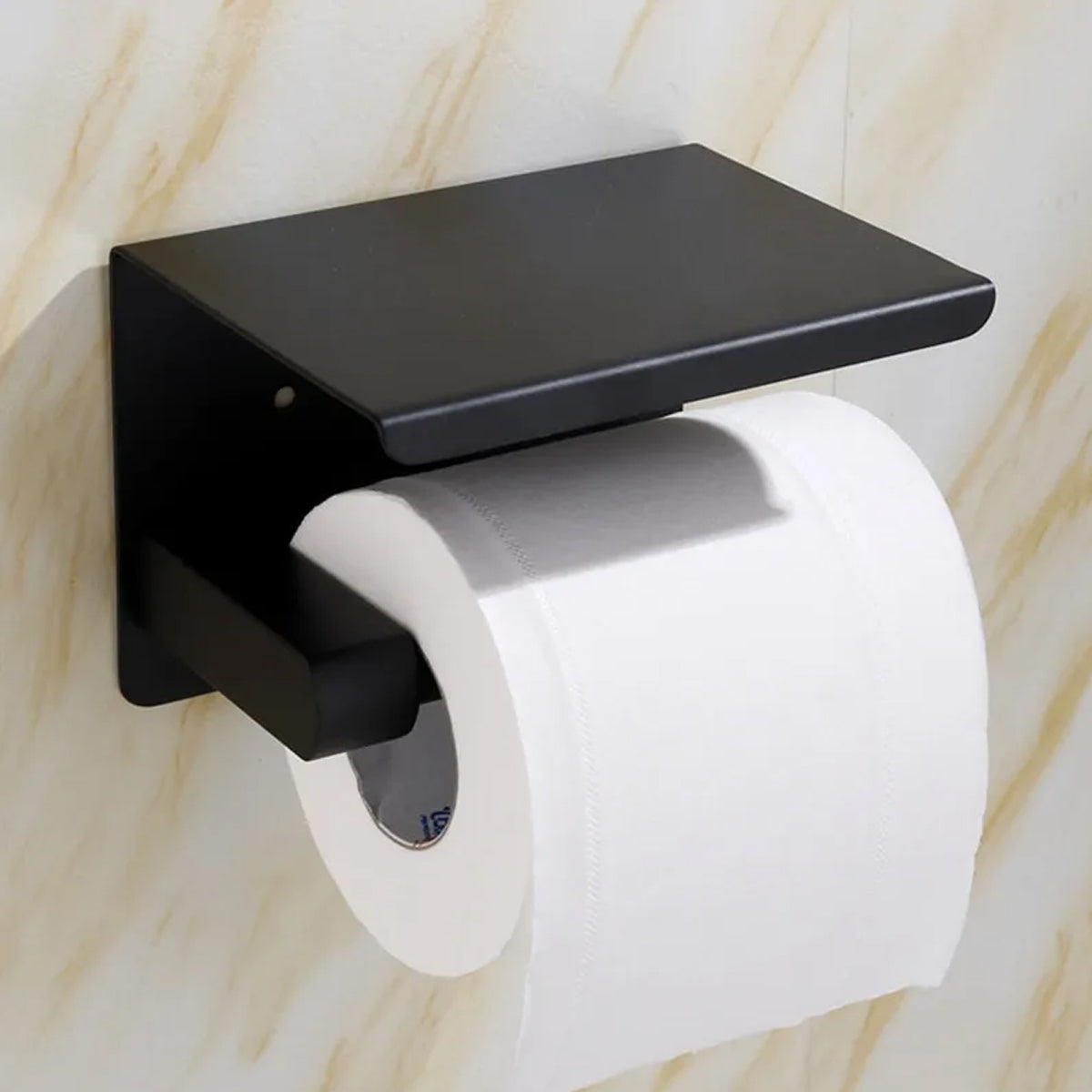 Black Stainless Steel Toilet Paper Holder Bathroom Storage Hooks Washroom AU