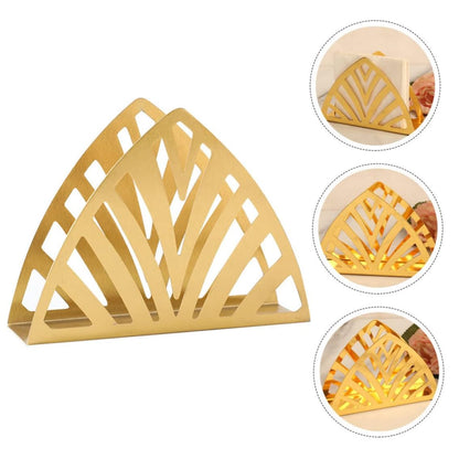 2 Pcs Nordic Hollow Stainless Steel Napkin Holder Gold
