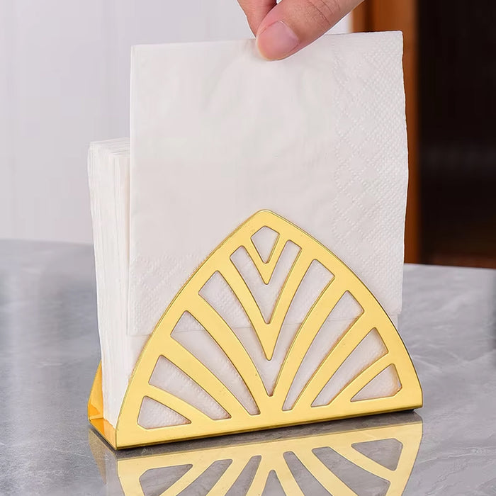 2 Pcs Napkin Holders with Geometric Openwork