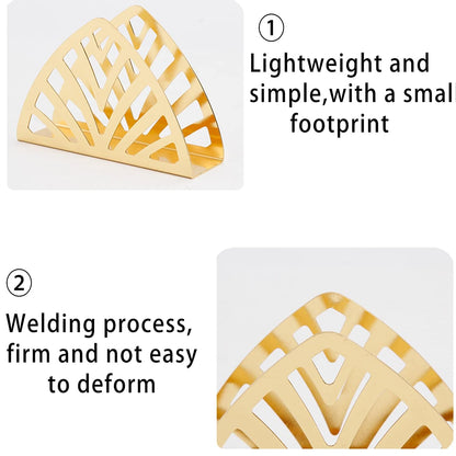 2 Pcs Nordic Hollow Stainless Steel Napkin Holder Gold