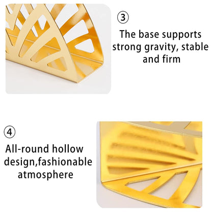 2 Pcs Nordic Hollow Stainless Steel Napkin Holder Gold