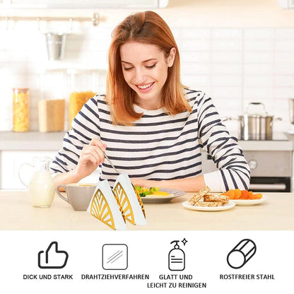 2 Pcs Nordic Hollow Stainless Steel Napkin Holder Gold