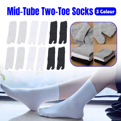6 Pairs Split Toe Tabi Socks Cotton Blend Unisex Comfort