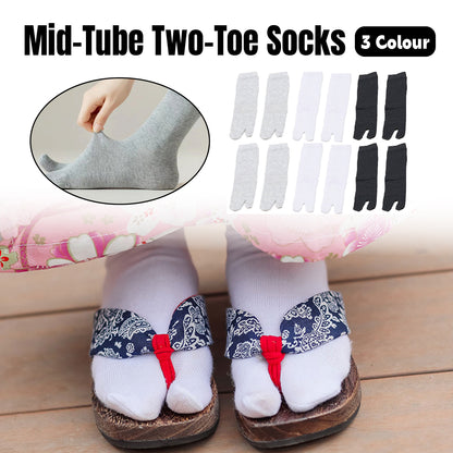 6 Pairs Split Toe Tabi Socks Cotton Blend Unisex Comfort