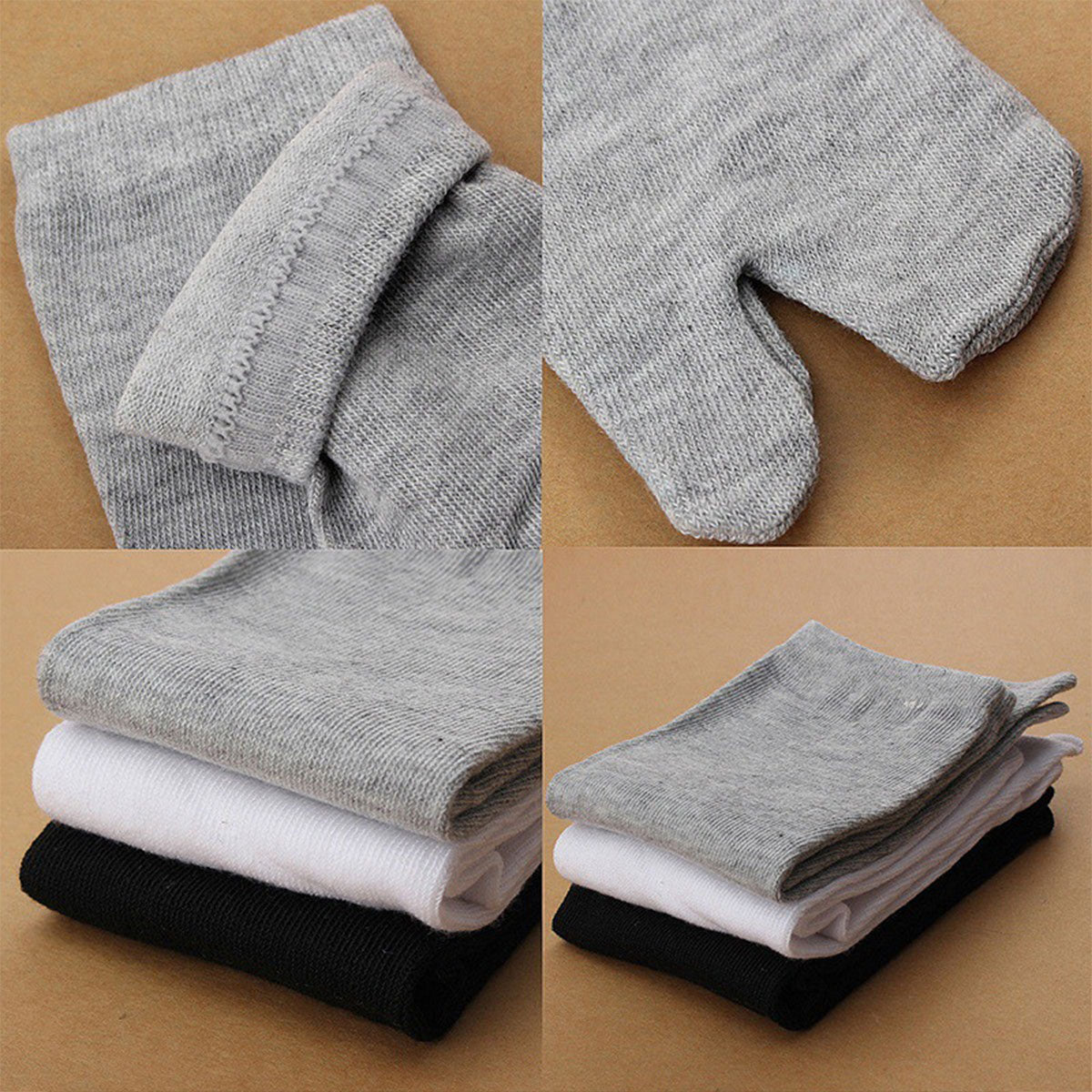 6 Pairs Split Toe Tabi Socks Cotton Blend Unisex Comfort