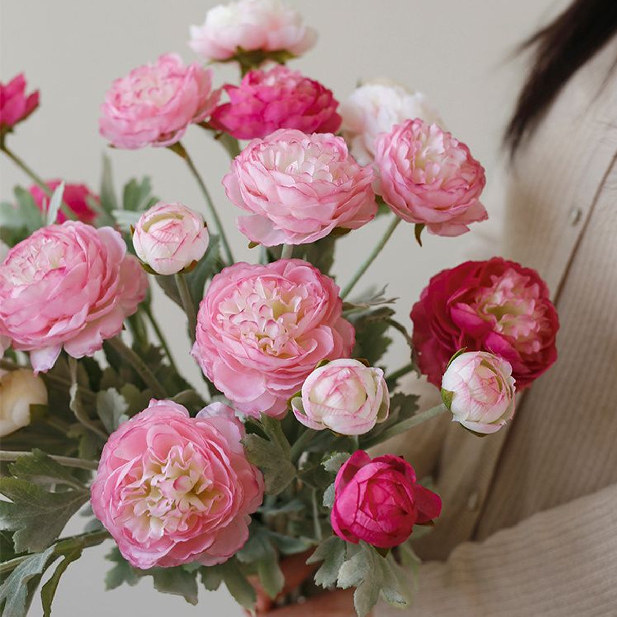 5pcs Artificial Peony Silk Flowers Bouquet Home Decor Faux Floral Arrangements
