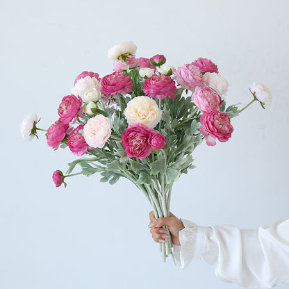5pcs Artificial Peony Silk Flowers Bouquet Home Decor Faux Floral Arrangements