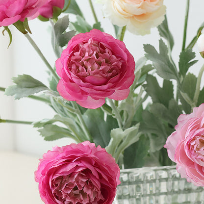 5pcs Artificial Peony Silk Flowers Bouquet Home Decor Faux Floral Arrangements