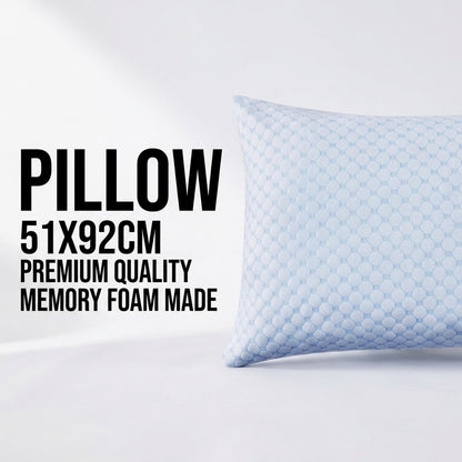 Shredded Memory Foam Pillow 51 × 92 cm in Blue – Size Guide