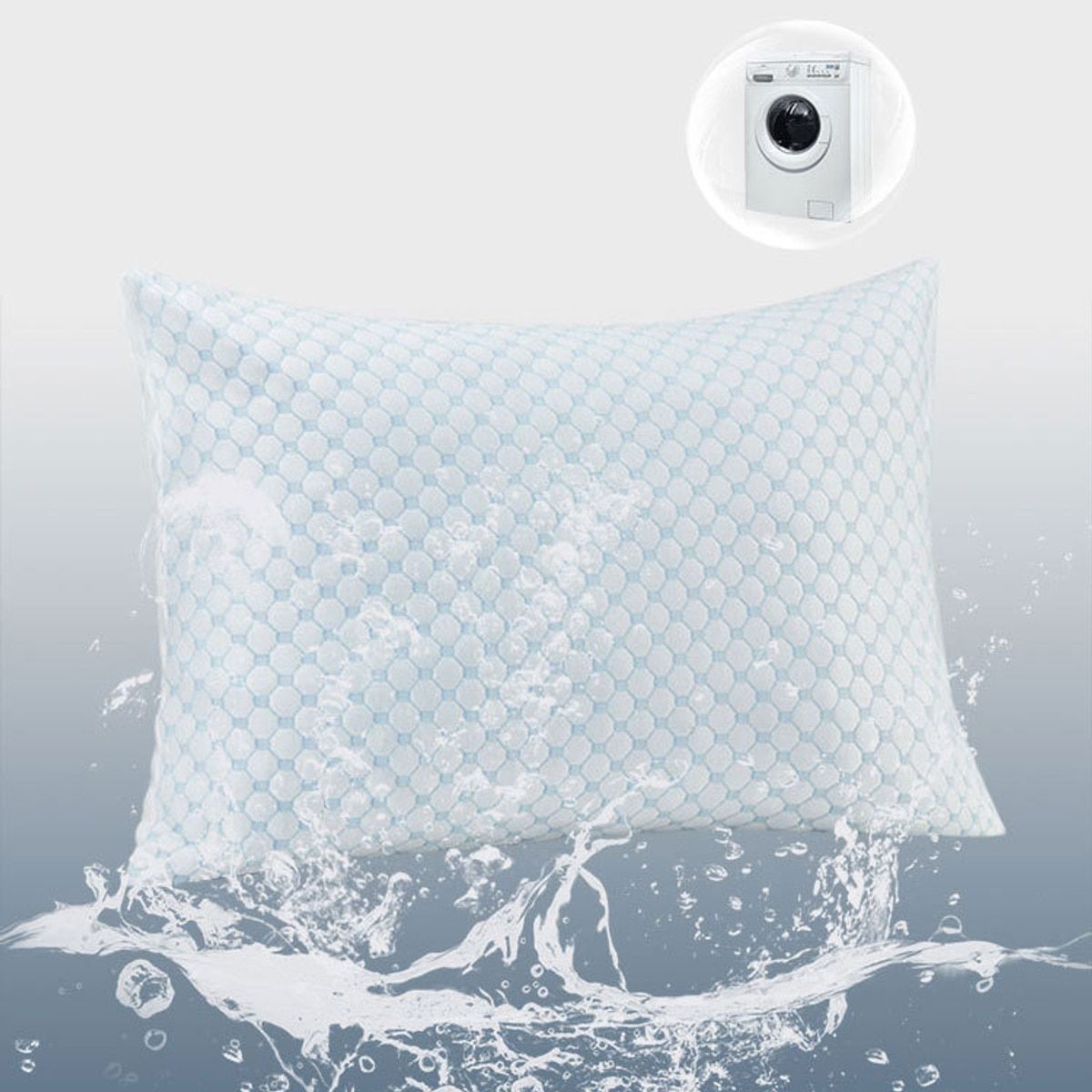 Shredded Memory Foam Pillow 51 × 92 cm in Blue – Size Guide