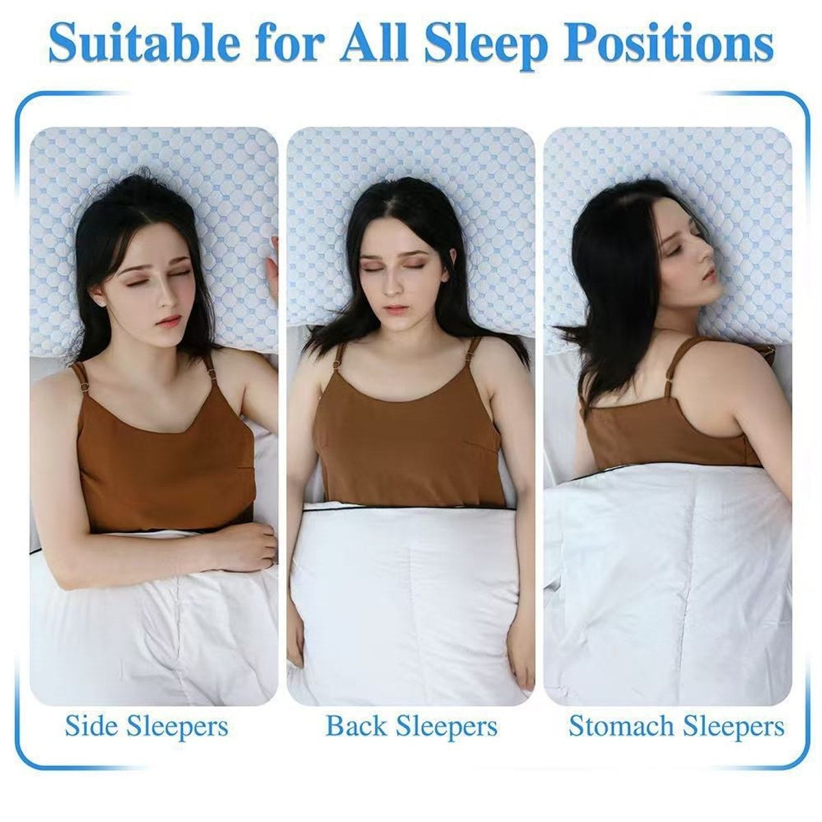 Shredded Memory Foam Pillow 51 × 92 cm in Blue – Size Guide